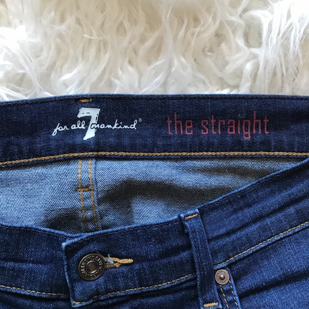 7 For‎ All Mankind The Straight Leg Jeans Dark Wash - Picture 5 of 7